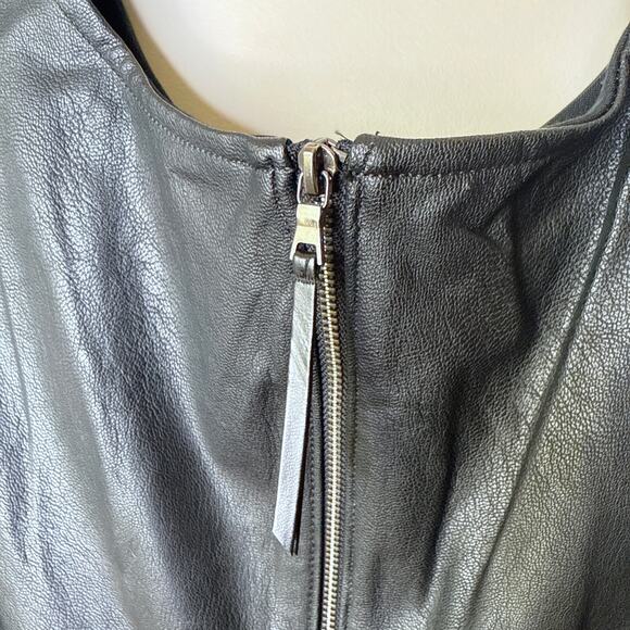 NEW NWT Spanx Large Faux Leather Fitted Sheath Dress Sleeveless Black Party Work - Picture 7 of 10